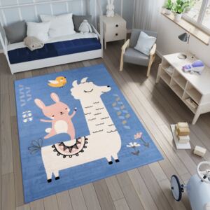 MAXMAX Detský koberec NOX zvieratká - modrý
