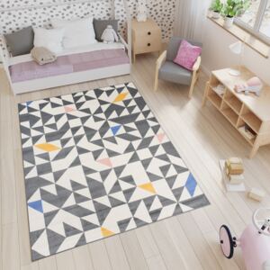 MAXMAX Detský koberec NOX mozaika - sivý / béžový