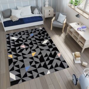 MAXMAX Detský koberec NOX mozaika - čierny / sivý