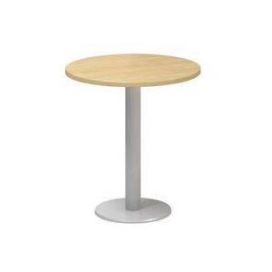 Kruhový konferenčný stôl Alfa 400 so sivým podnožím, 70 x 74,2 cm, dezén divoká hruška