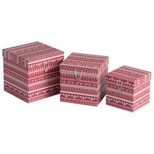 Vianočné krabice darčekové červené 3ks set NORDIC BLISS AKCIA