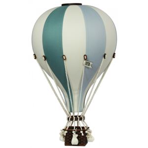 Dekoračný teplovzdušný balón- Modrá, krémová, zelená - L-50cm x 30cm
