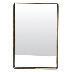 Obdĺžnikové zrkadlo s mosadznou obrubou Reflection malé