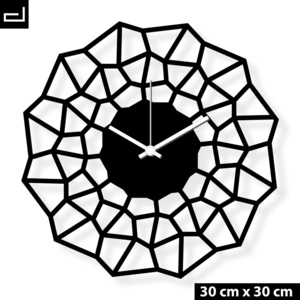 Dizajnové nástenné hodiny: Vločka - Čierne plexi | atelierDSGN