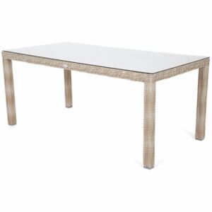 Záhradný stôl 180 cm polyratan / sklo Krémová