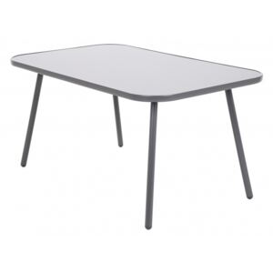 Záhradný jedálenský stôl oceľ / sklo Čierna / sivá