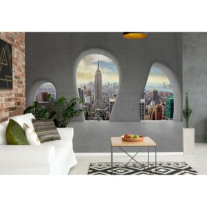 Fototapeta - New York City 3D Concrete Arches View Vliesová tapeta - 254x184 cm