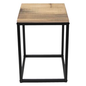 Odkladací stolík Industrial s recyklovaným drevom - 35*35*51 cm