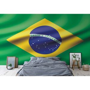 Fototapeta - 3D Flag Brasil Vliesová tapeta - 416x254 cm