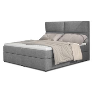 Manželská posteľ Boxspring 180 cm Amebra (sivá) (s matracmi a úl. priestorom). Akcia -33%. Vlastná spoľahlivá doprava až k Vám domov