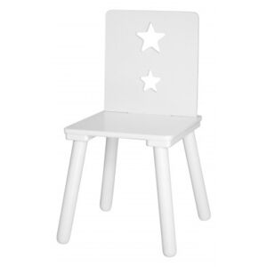 Detská dizajnová drevená stolička biela s hviezdami