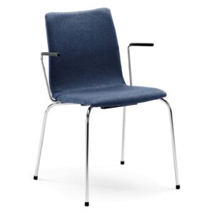 Konferenčná stolička Ottawa s opierkami rúk, modrá/chróm