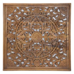 Sanu Babu Ručne vyrezaná mandala z mangového dreva, 90x8x90cm (5A)