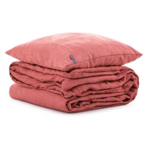 TomLinen Ľanové obliečky Rustikálne ružové 140x200, 70x50