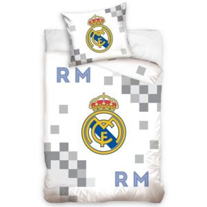 Carbotex Bavlnené obliečky Real Madrid Dados Grey, 140 x 200 cm, 70 x 90 cm