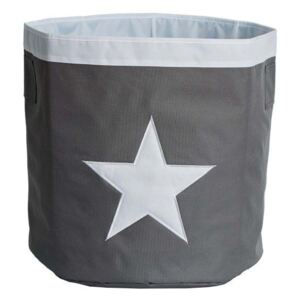 WEBHIDDENBRAND Veľký úložný box, okrúhly - šedý, biela hviezda