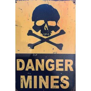 Ceduľa Danger Mines 30cm x 20cm Plechová tabuľa