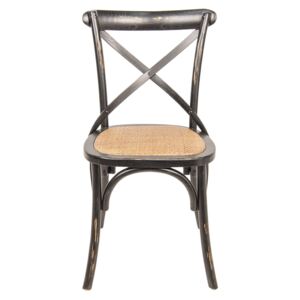 Čierna drevená stolička s patinou retro- 46 * 42 * 87 cm