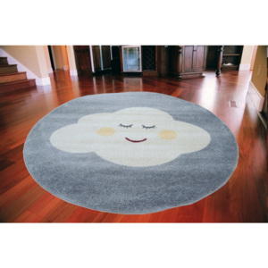 Detský kusový koberec Mráčik sivý kruh, Velikosti 80x80cm