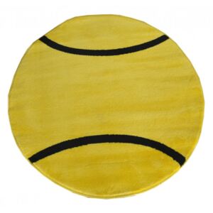 Detský kusový koberec Tenis žltý kruh, Velikosti 100x100cm