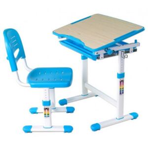 FUN DESK FUN DESK Piccolino Detský písací stôl so stoličkou s regulovateľnou výškou - modrý