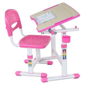 FUN DESK FUN DESK Piccolino ll Detský písací stôl so stoličkou s regulovateľnou výškou - ružový