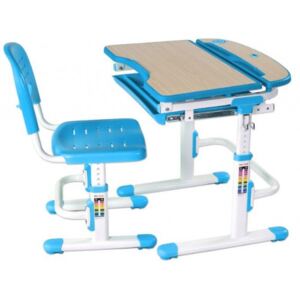 FUN DESK FUN DESK Sorriso Detský písací stôl so stoličkou a regulovateľnou výškou - modrý