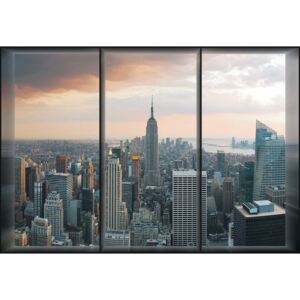 Fototapeta, Tapeta New York Skyline Window View, (254 x 184 cm)