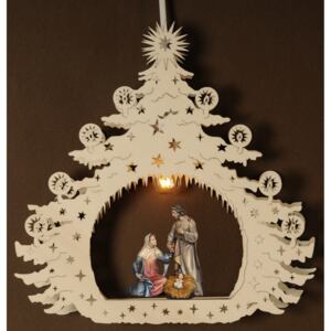 Vianočný stromček so Svätou rodinou (Salcher) a svetlom