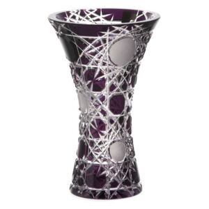 Krištáľová váza Flake, farba fialová, výška 255 mm