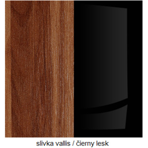 WIP Šatníková skriňa SOLAR SLR 05 Farba: Slivka Vallis / čierny lesk