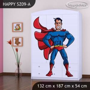 MAXMAX Dětská skříň SUPERMAN - TYP 9