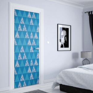 GLIX Fototapeta na dvere - Modern Geometric Triangle Pattern Blue