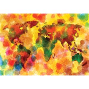 Fototapeta - Farebná mapa sveta (254x184 cm)