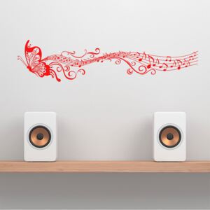 GLIX Motýl - samolepka na zeď Svetlo červená 120 x 30 cm