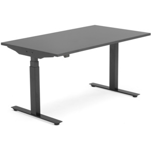 Výškovo nastaviteľný stôl Modulus, T-rám, 1400x800 mm, čierna/čierna