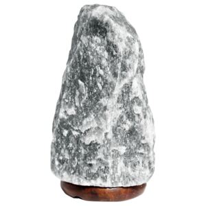 Himalájska soľná lampa sivá s dreveným podstavcom 2-3kg