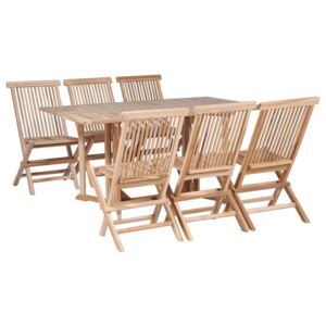 7-dielna skladacia súprava stoličiek a stola z teakového dreva
