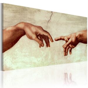 Bimago Ručne maľovaný obraz - The creation of Adam: fragment of painting 120x60 cm