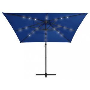 Konzolový slnečník s LED svetlami 250x250 cm Dekorhome Modrá