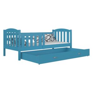 GL Modrá detská posteľ s úložným boxom Kuba P 190x80 color