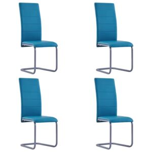 Jedálenské stoličky 4 ks modré umelá koža