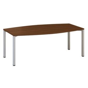 Konferenčný stôl Alfa 420 so sivým podnožím, 200 x 110 x 74,2 cm, dezén orech