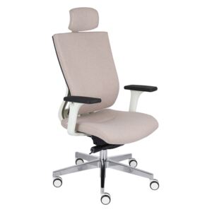 NABBI Mixerot WT HD kancelárska stolička s podrúčkami béžová / biela / chróm