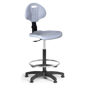 Pracovná stolička PUR, asynchrónna mechanika, klzáky