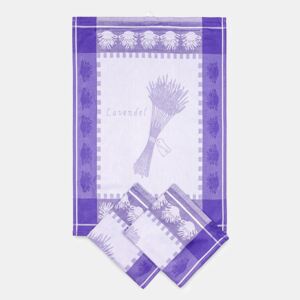 Súprava 3 ks kuchynských zakárových utierok Levanduľa fialová 50x70 cm