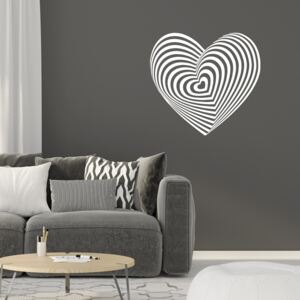 GLIX Hypno srdce - samolepka na stenu Biela 75 x 70 cm