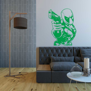GLIX Deadpool - samolepka na stenu Zelená 20x15 cm