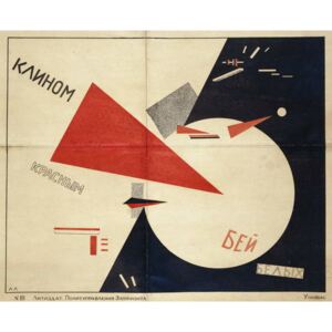 Reprodukcia, Obraz - Beat the Whites with the Red Wedge (The Red Wedge Poster), 1919, Lissitzky, Eliezer (El) Markowich