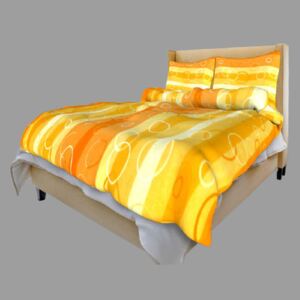 Bavlnené obliečky Kolesá oranžová (rozměr 70x90, 140x200 cm)